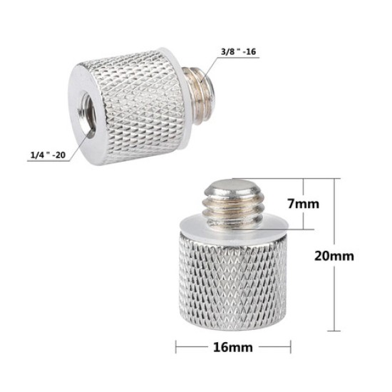 3/8" Male to 1/4" Female Screw Adapter